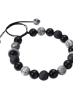 黑曜石男生手串冷门高级火山石