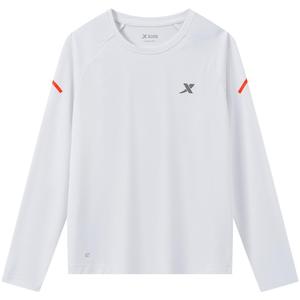 特步童装男童速干长袖T恤2024春秋新款儿童防晒上衣中大童运动长t