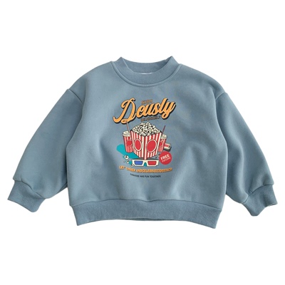 秋冬中小童加绒卫衣洋气套头上衣