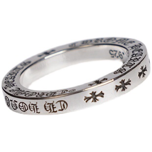 david S925纯银刻字十字架3mm窄版情侣对戒指环做旧朋克戒指