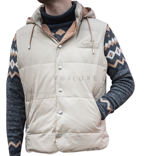 Oct Tenth白鹅绒羽绒马甲 轻薄保暖FW老钱风时装立领连帽秋冬马甲