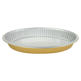 金色烤鱼盘锡纸盒加硬加厚锡纸盘明火耐高温超大号椭圆形铝箔餐盒