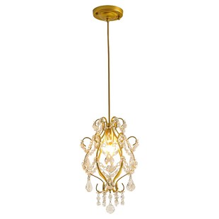 意式轻奢床头吊灯高级感美式复古水晶灯卧室书房背景墙阳台过道灯