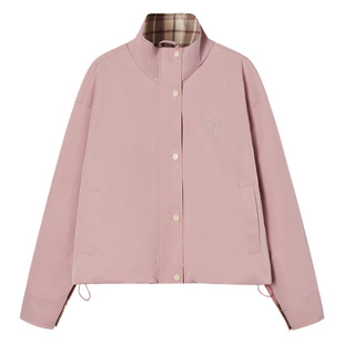 【149/件】EPTISON外套女秋复古短款宽松超好看格纹拼接花苞上衣