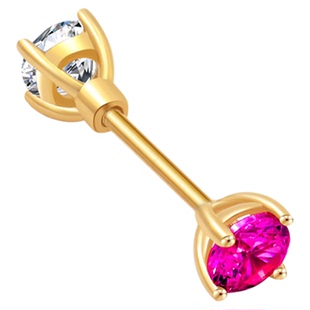 【年货节推荐】9K金单只耳骨钉女小巧精致耳钉双面耳饰商场同款