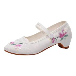 老北京花布鞋女民族风红布鞋针织刺绣花布鞋舞蹈鞋女单鞋汉鞋风鞋