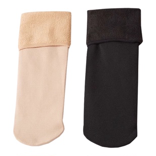 10双装雪地袜男女通用秋冬季加绒加厚防冻保暖袜子长筒地板袜抗寒