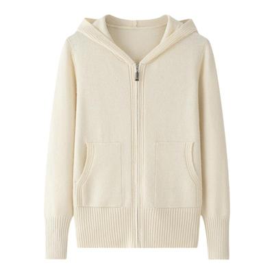 连帽户外学院风纯羊绒厚双股带兜