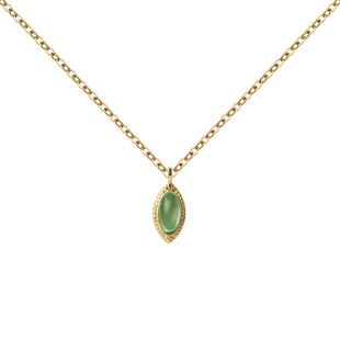 KNA珂娜「龙鳞水滴」橄榄石淡绿气质项链美杜莎之眼S925纯银吊坠