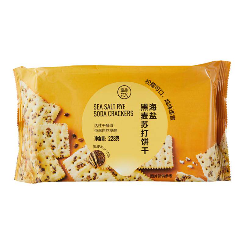 海盐黑麦苏打饼干盒马228g