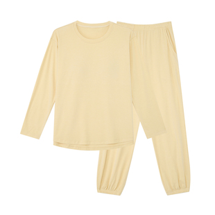 RAU睡衣套装女秋冬款长袖套头纯棉圆领内搭家居服可外穿家居服