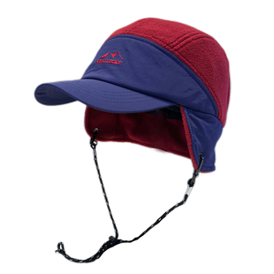 山系拼色摇粒绒鸭舌帽男女护耳飞行员帽子秋冬出游滑雪保暖雷锋帽