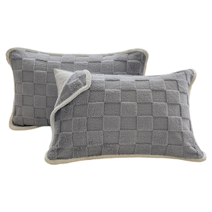 秋冬加绒牛奶塔芙绒枕巾加厚防头油吸汗防滑可固定枕套巾枕头垫巾