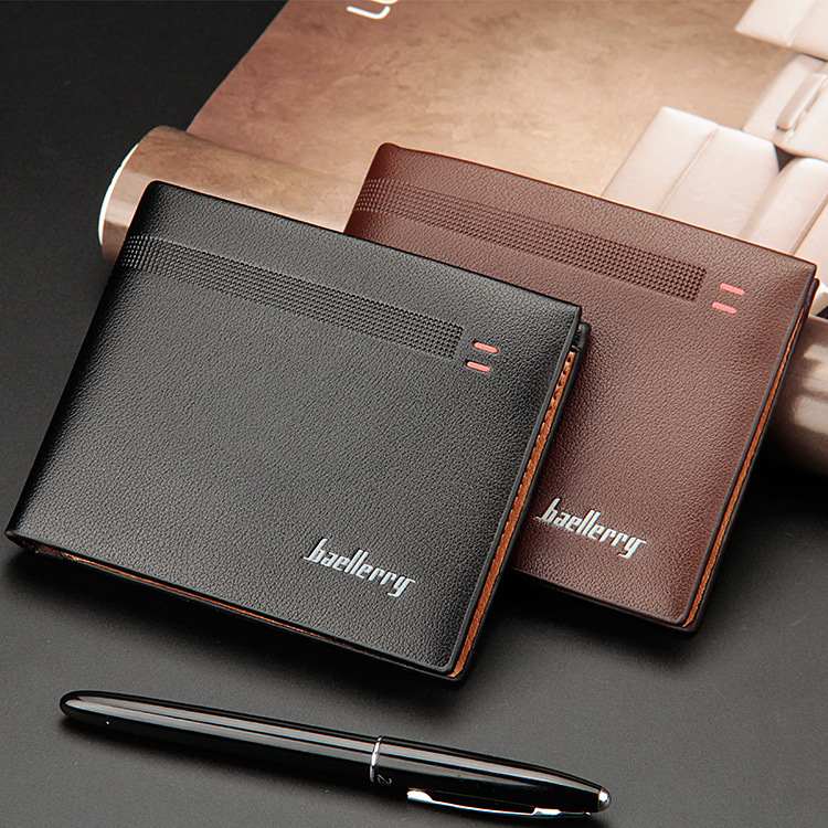 新品 baellerry新品男士钱包欧美短款钱夹横款皮夹wallet