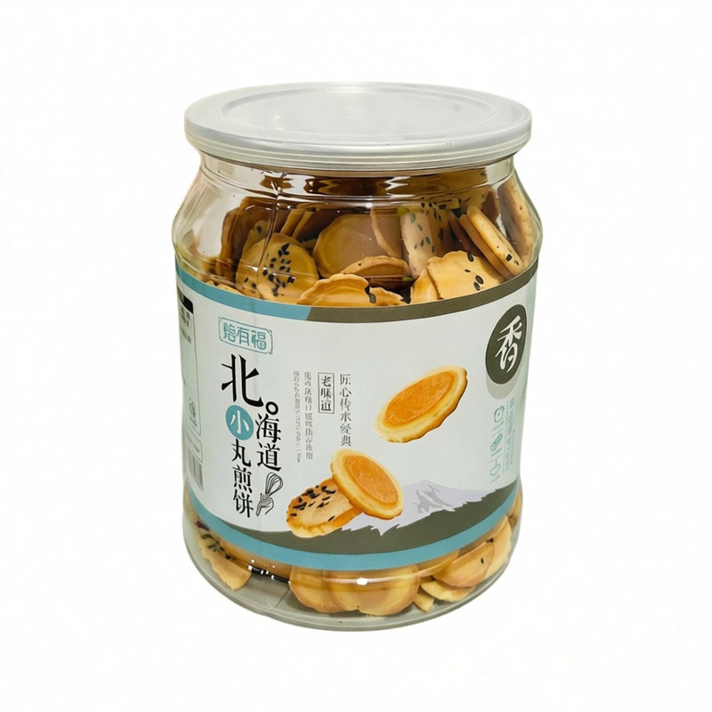 焙有福北海道小丸煎饼京味蛋酥日式蛋格酥278g罐装零食伴手礼