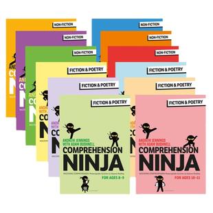 英国原版趣味少儿小学教辅 阅读理解忍者系列 非小说 小说诗歌 5-11岁 Comprehension Ninja Non-Fiction Poetry 英语练习册含答案