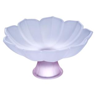 中式荷花仿宋高足茶点碟磨砂玻璃国潮小清新干果甜品盘子茶碟茶室