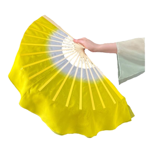 扇子舞蹈扇儿童扭秧歌八寸广场舞红色渐变花鼓灯绸扇跳舞专用道具