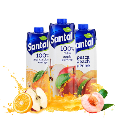 圣涛100%果汁梨汁聚会饮料1L*2瓶