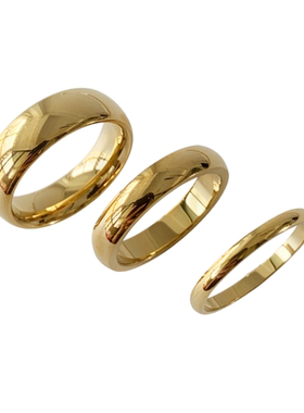 简约复古18K金钛钢不掉色对戒