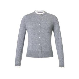 【千金风】珂莱蒂尔细支羊毛气质淑女细支羊毛香风针织衫女