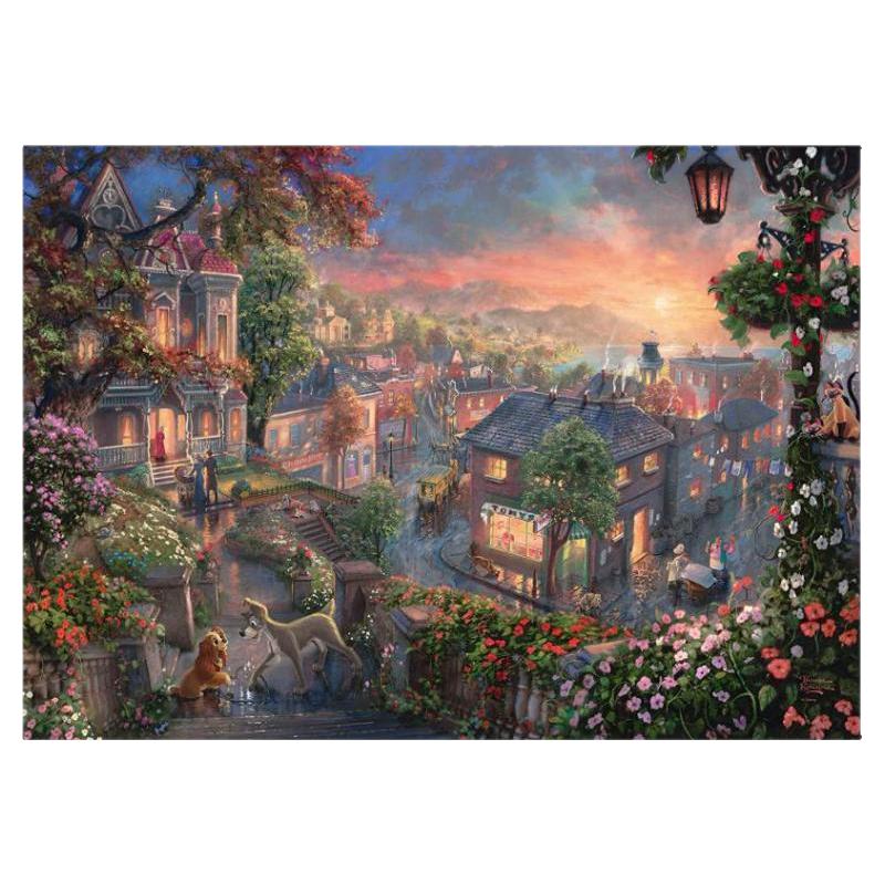 施密特Schmidt德国进口迪士尼拼图59490小姐与流浪汉1000片托马斯