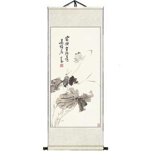 兰花名家挂画装饰画卷轴卧室挂画景区卷轴花鸟字画丝绸礼品