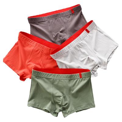 新款纯棉个性男男士内裤裤学生平角透气裤衩潮流短裤款男生四角头