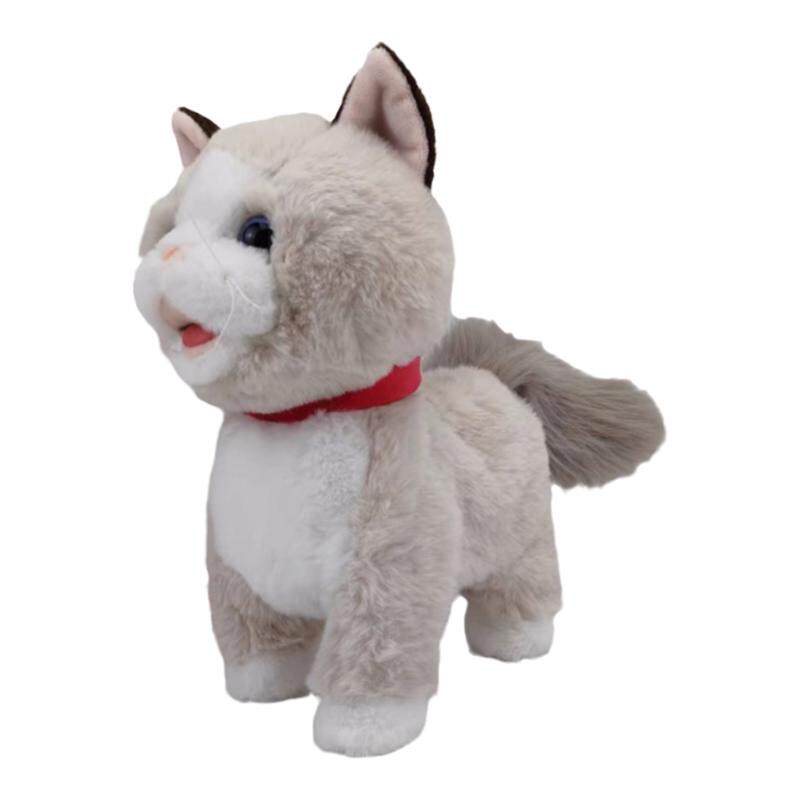 电动舔舌猫学话唱歌摇头牵引绳