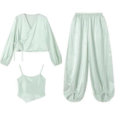 从轻新中式天丝缎凉感提花家居服