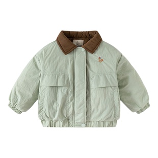 男童棉袄秋冬2025新款男孩夹棉夹克宝宝冬季帅气外套冬款儿童棉服