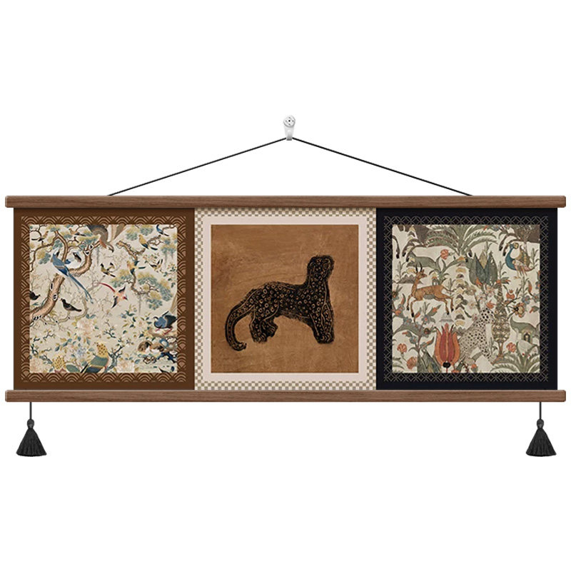 中古风法式餐厅壁画过道装饰画