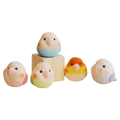 手工木雕鹦鹉小肥啾情侣生日礼物