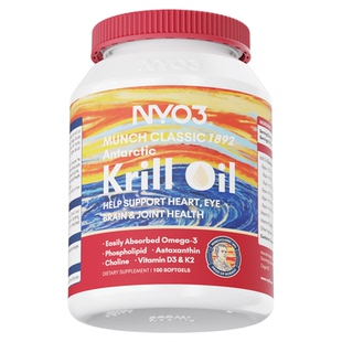 NYO3蒙克南极磷虾油磷脂100粒vd3中老年补钙维生素d3虾青素提亮