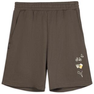 纯棉宽松直筒休闲短裤男子PUMA彪马官方刺绣运动裤五分裤 634795