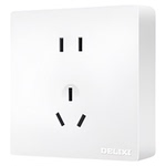 德力西明装开关超薄插座家用一开双控五孔电源插座面板多孔开关