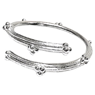 QuriouStone其石哥特风格螺旋单层缠绕小花戒指925纯银开口可调节