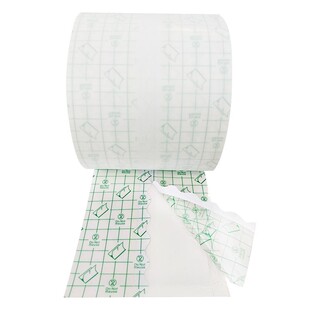 宽10厘米宽水刺布 低过敏透气 黑膏药卷材 蓝格子医用无纺布胶带