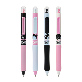 东米638神经奶牛猫按动中性笔次时空胶囊按动笔创意笔双珠CS头考试速干黑笔甜酷高颜值ins风学生刷题笔签字笔