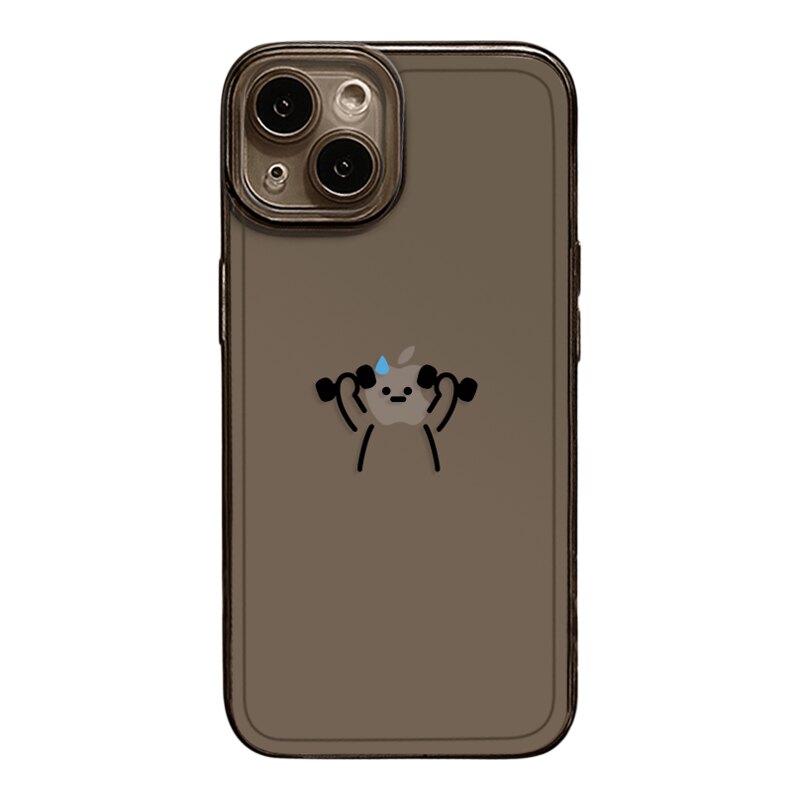 举重哑铃火柴人适用苹果18promax手机壳iphone17pro情侣15plus健身14简约13mini搞怪16新款1