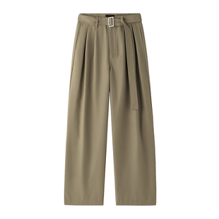 【249元任选3件】休闲反工字褶西裤男士秋季显瘦显高直筒长裤潮