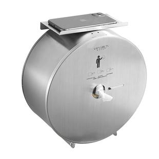 中心抽卷纸盒卫生间壁挂式免打孔酒店商用不锈钢中心抽大盘纸巾盒