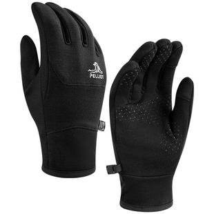 伯希和户外徒步手套男美利奴羊毛登山防寒跑步防风触屏保暖装备女