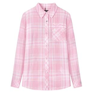 TeenieWeenie小熊棉亚麻混纺衬衫春夏季空调衫薄外套格子上衣