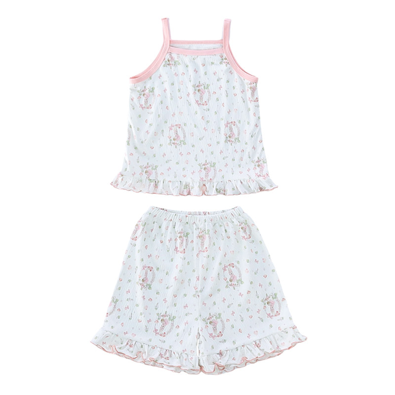 10A抗菌女童夏季薄款家居服套装