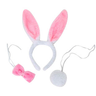 小兔子头饰表演道具幼儿园发箍头饰尾巴手套纱裙套装小白兔大灰狼