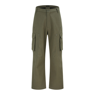 OaOO 法工伞兵Cargo工装裤双色微喇直筒复古重磅宽松长裤硬汉立体