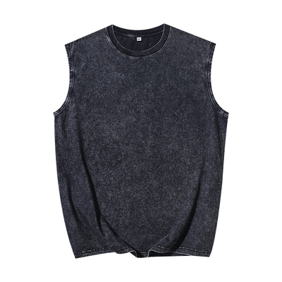 240g纯棉休闲背心欧美高街无袖t