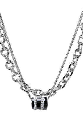 美式街头项链男生嘻哈双层