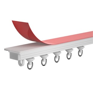 帘子非常好拉免打孔轨道杆子粘贴轨道挂钩超薄内开窗门帘轨小窗轨